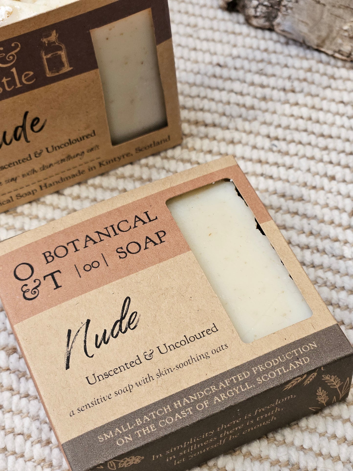 nude soap in packaging box